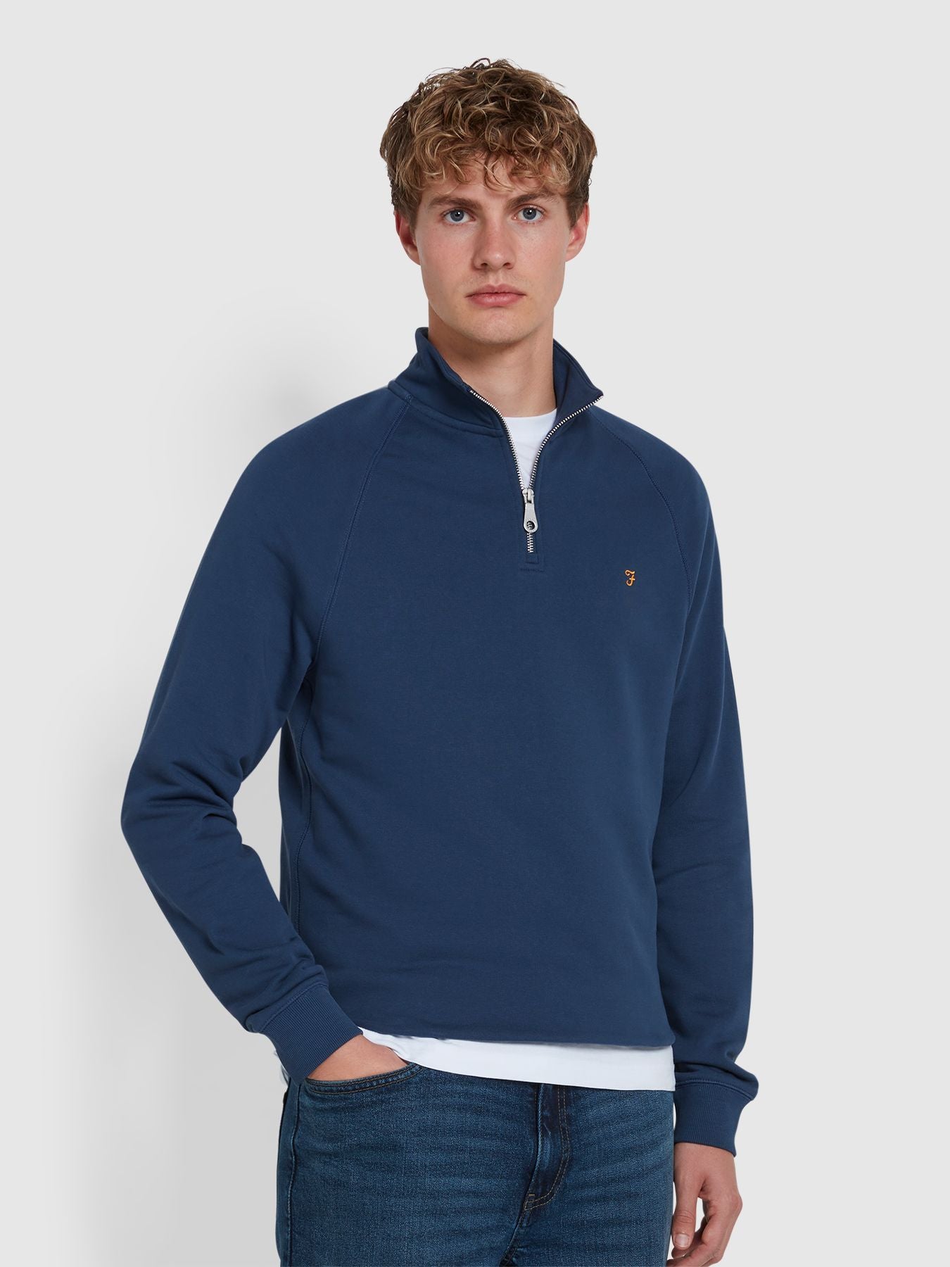 Farah JIM 1/4 Zip Trainingspak, Red Marl, Heren