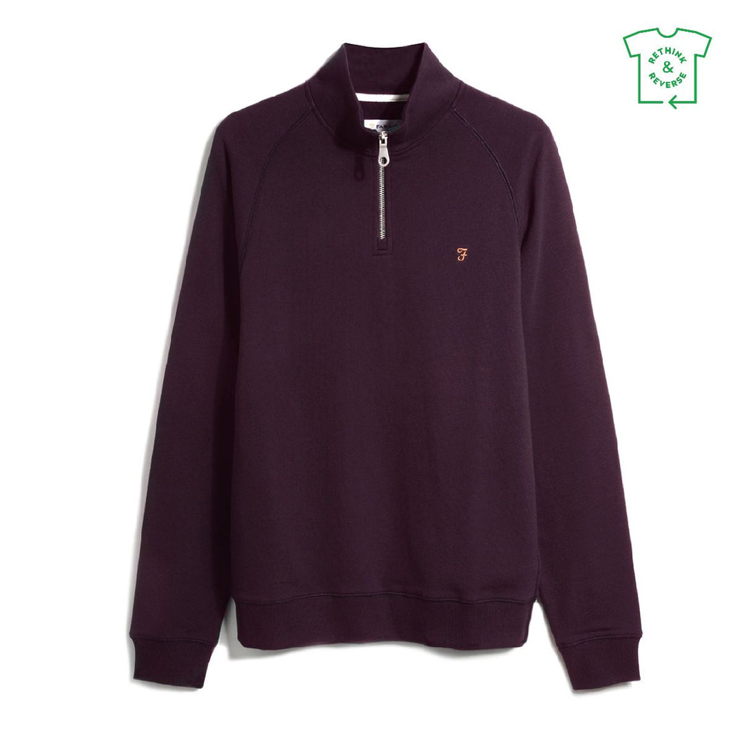 FARAH JIM 1/4 ZIP - BORDEAUX