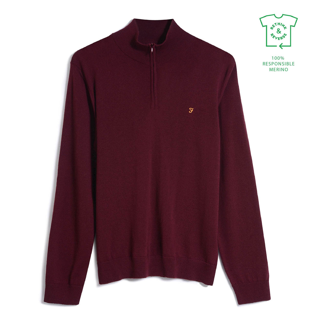 FARAH REDCHURCH MERINO WOOL - BORDEAUX