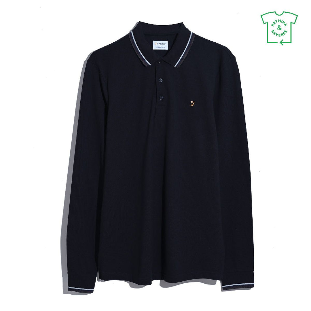 FARAH ELTON LS POLO - NAVY