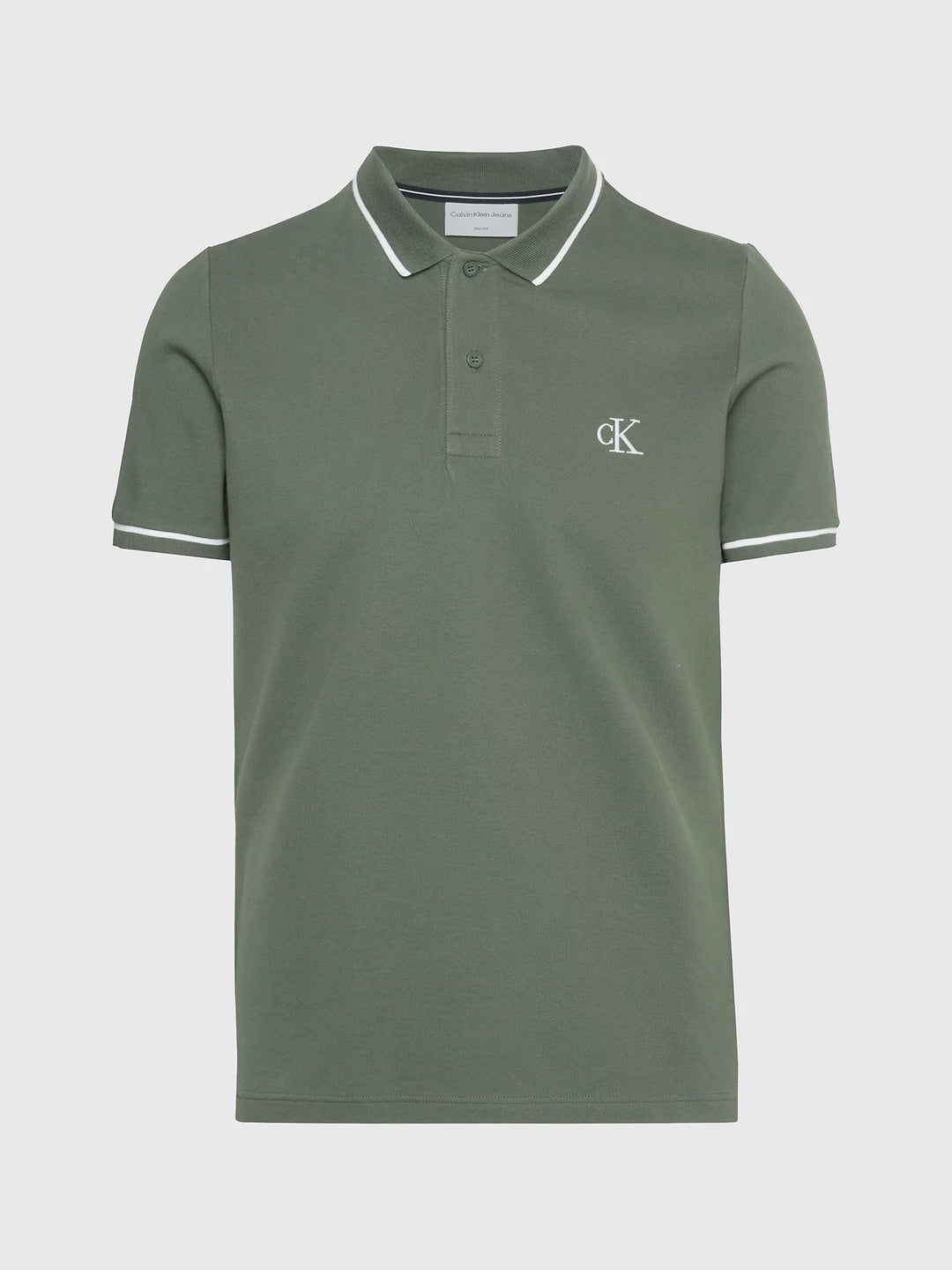 CKJ TIPPING SLIM POLO - THYME