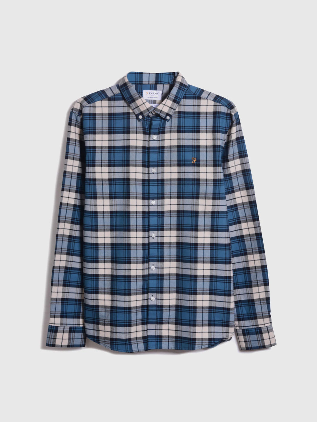 FARAH BREWER CHECK LS BD - FOG