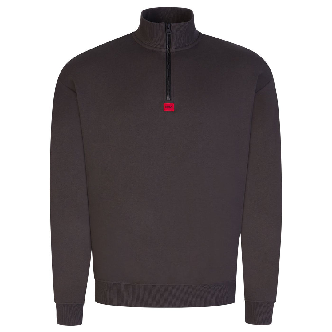 HUGO DURTY 1/4 ZIP FLEECE - DARK GREY