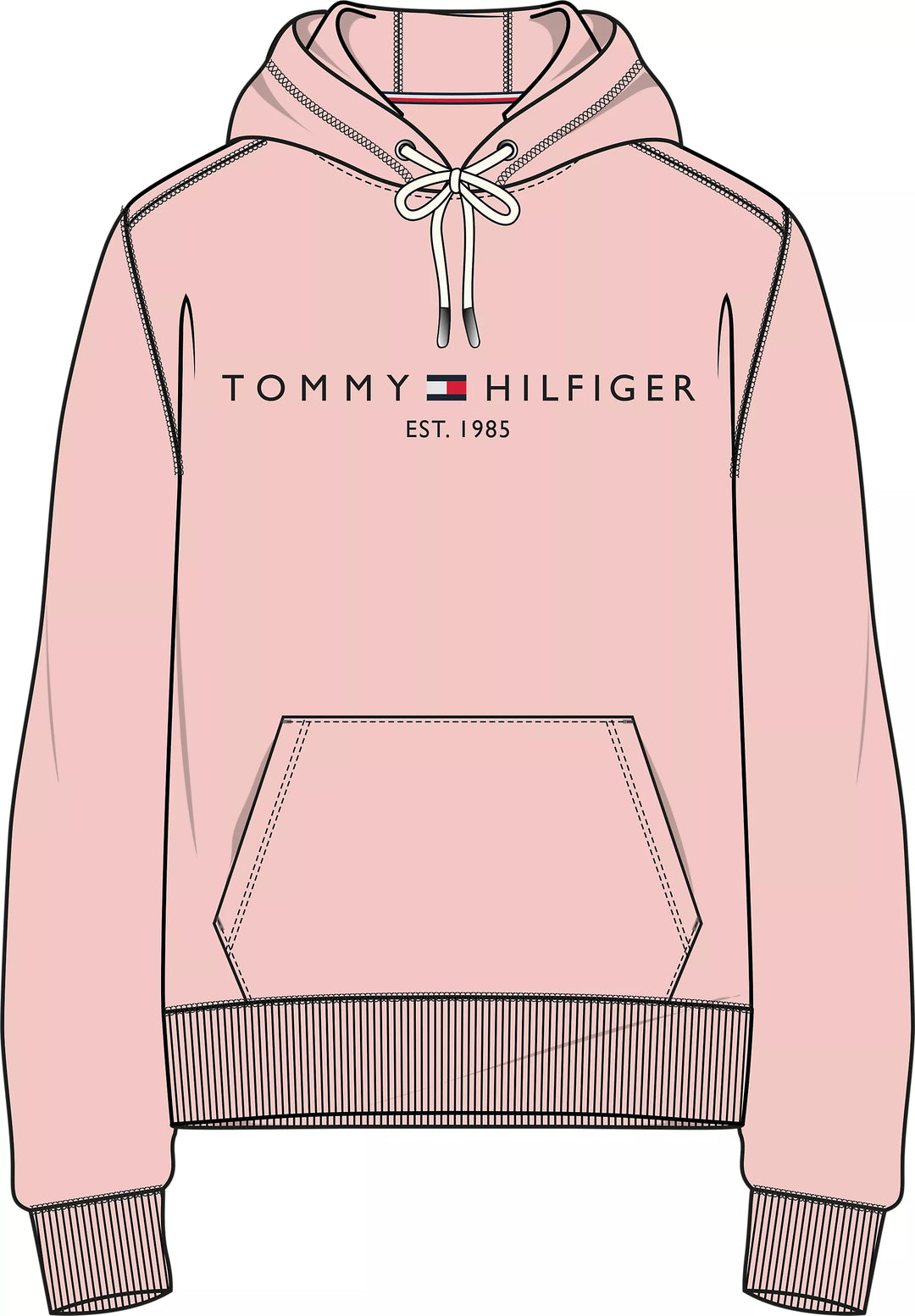 TH TOMMY LOGO HOODY - PINK CRYSTAL