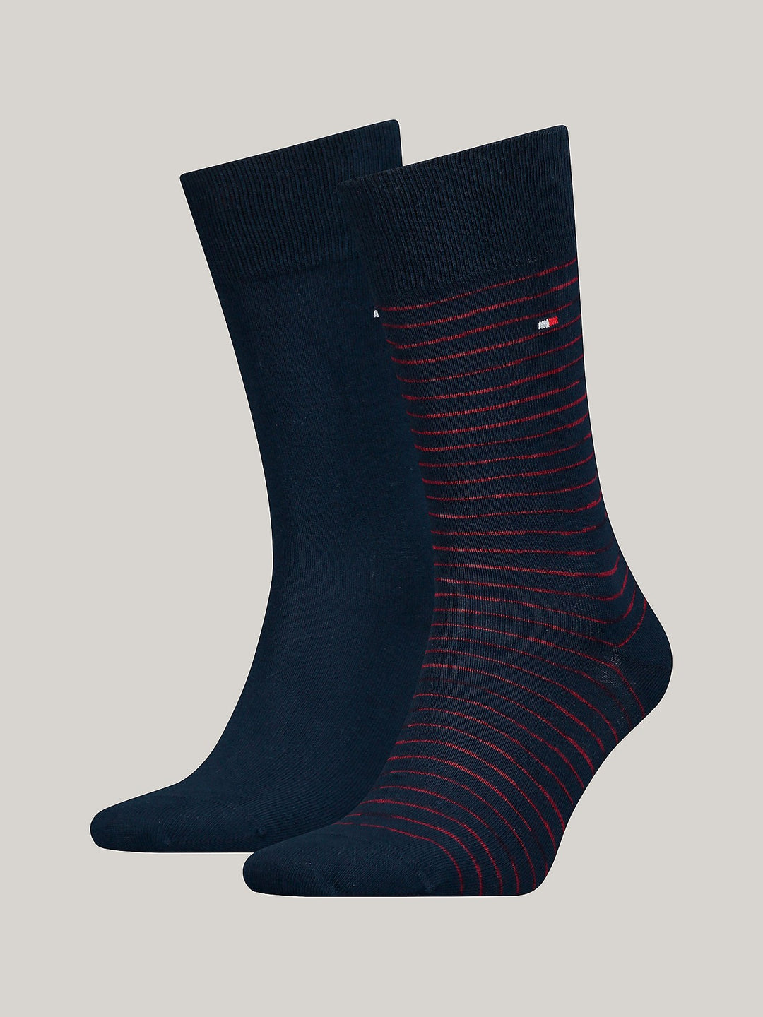 TH MEN SMALL STRIPE SOCK 2P - ROUGE