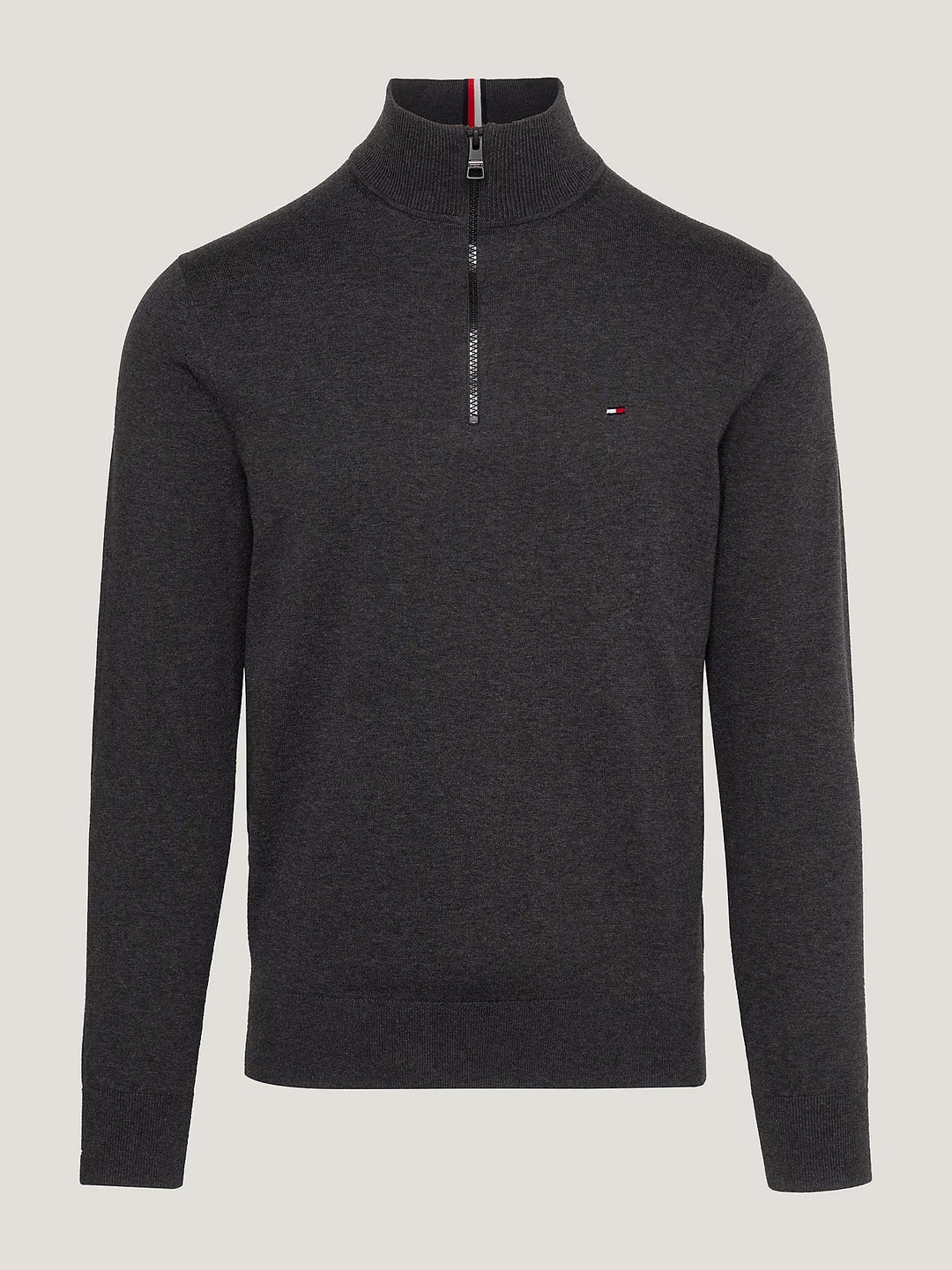 TH 1985 ZIP MOCK - DARK GREY