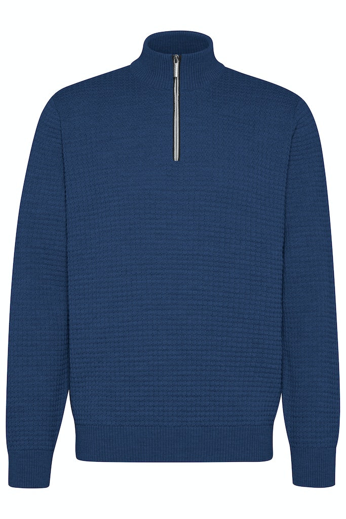 BUGATTI TEXTURED 1/4 ZIP - BLUE