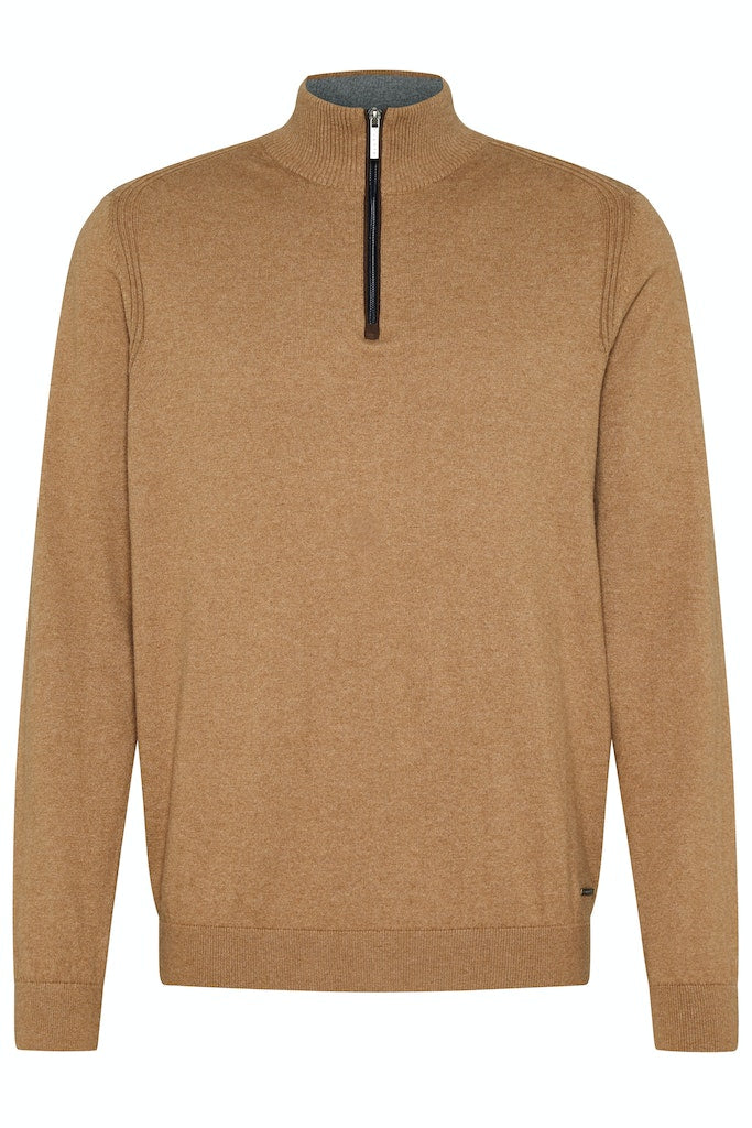 BUGATTI 1/4 ZIP - TAN