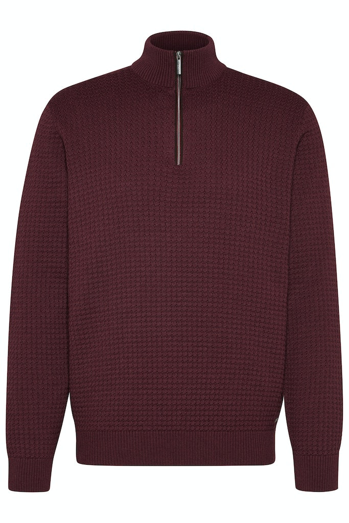 BUGATTI TEXTURED 1/4 ZIP - BURGUNDY