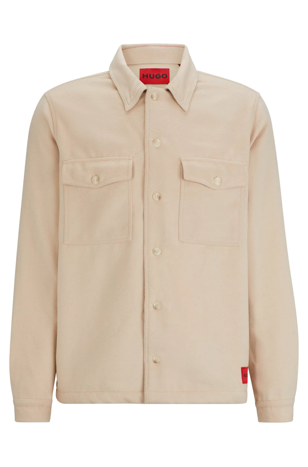 HUGO ENALU OVERSHIRT - LIGHT BEIGE