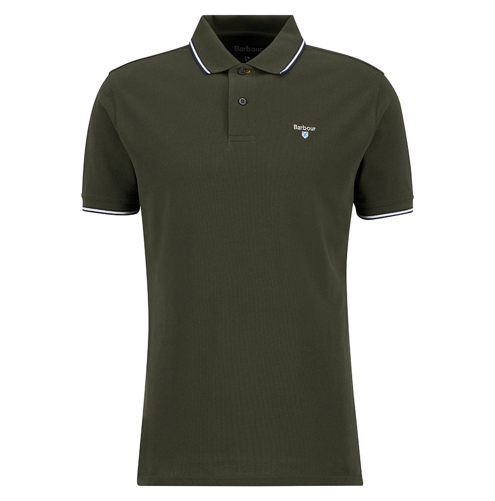 BARBOUR FIELDING TAILORED POLO - OLIVE