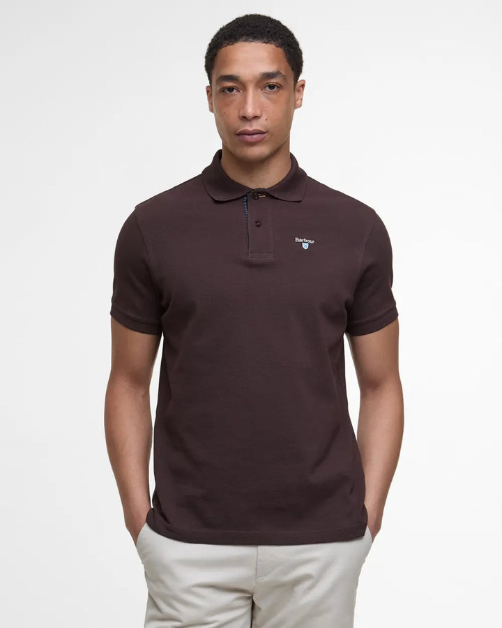 BARBOUR TARTAN PIQUE POLO - DARK OAK