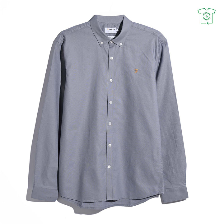 FARAH BREWER LS SHIRT - ICELANDIC BLUE