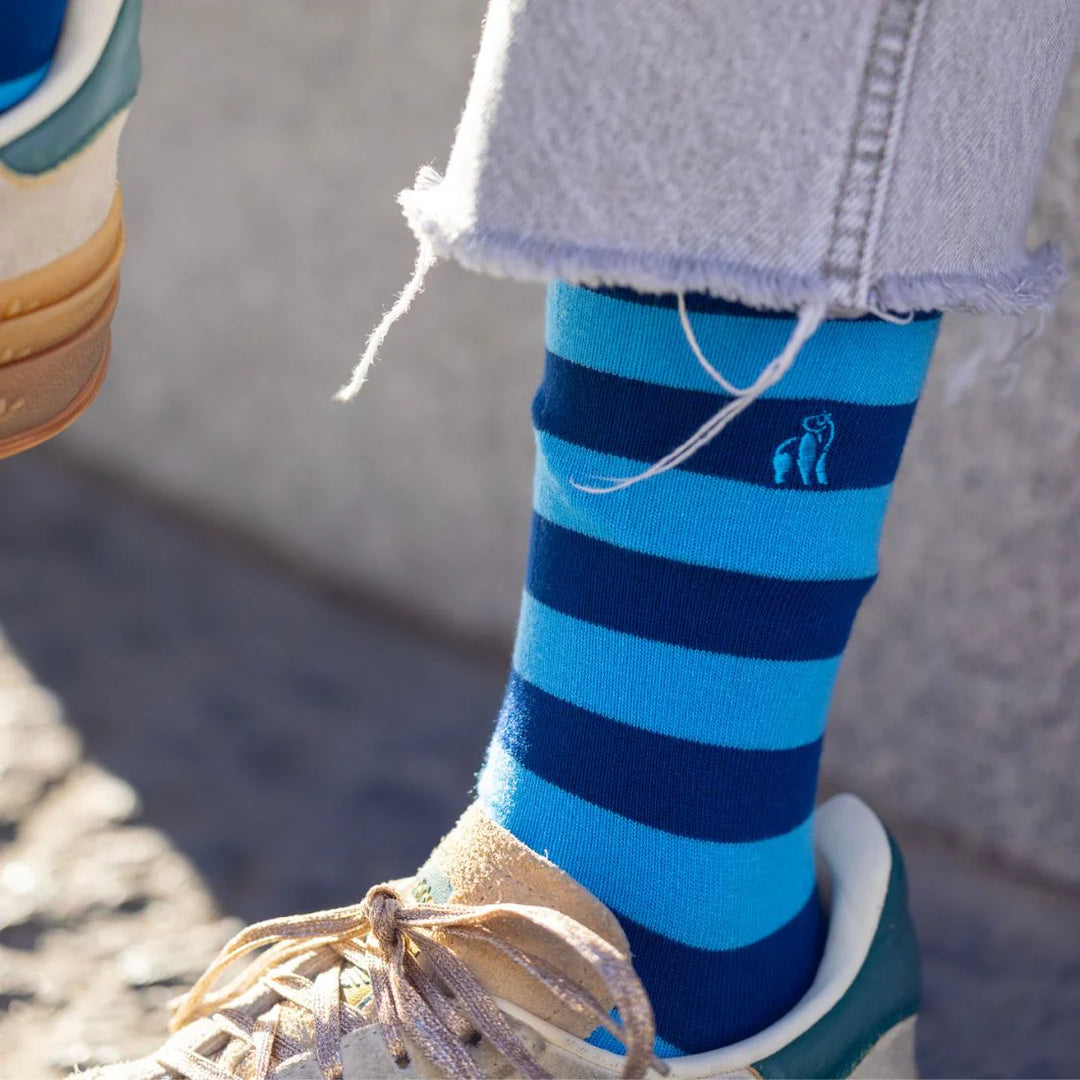 SWOLE PANDA SP093 SKY BLUE STRIPED SOCKS