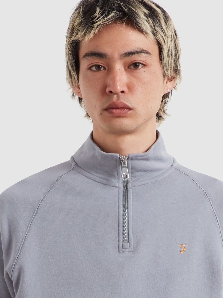 FARAH ARNOLD 1/4 ZIP - ICELANDIC BLUE
