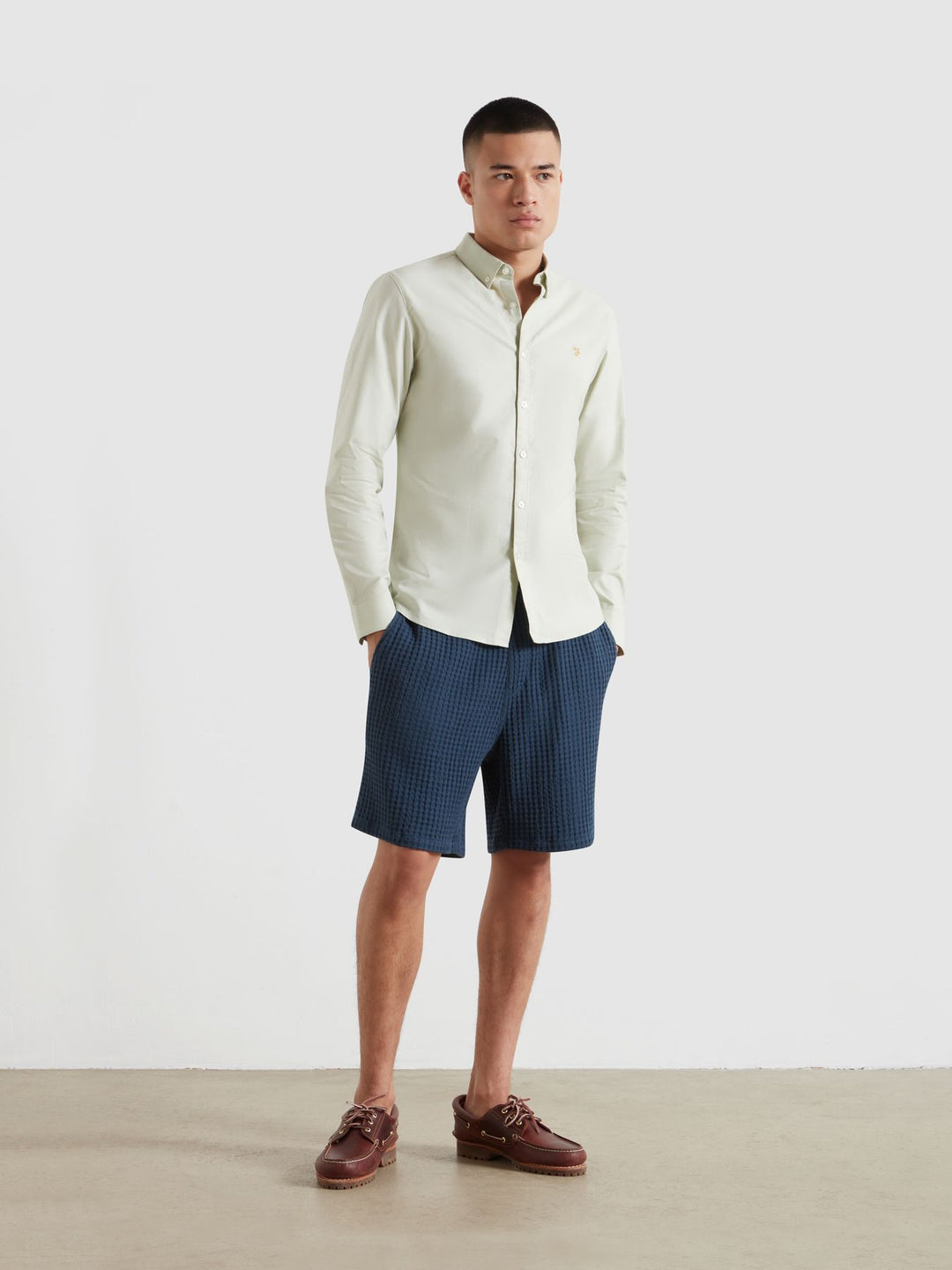 FARAH BREWER LS BD - SOFT GREEN