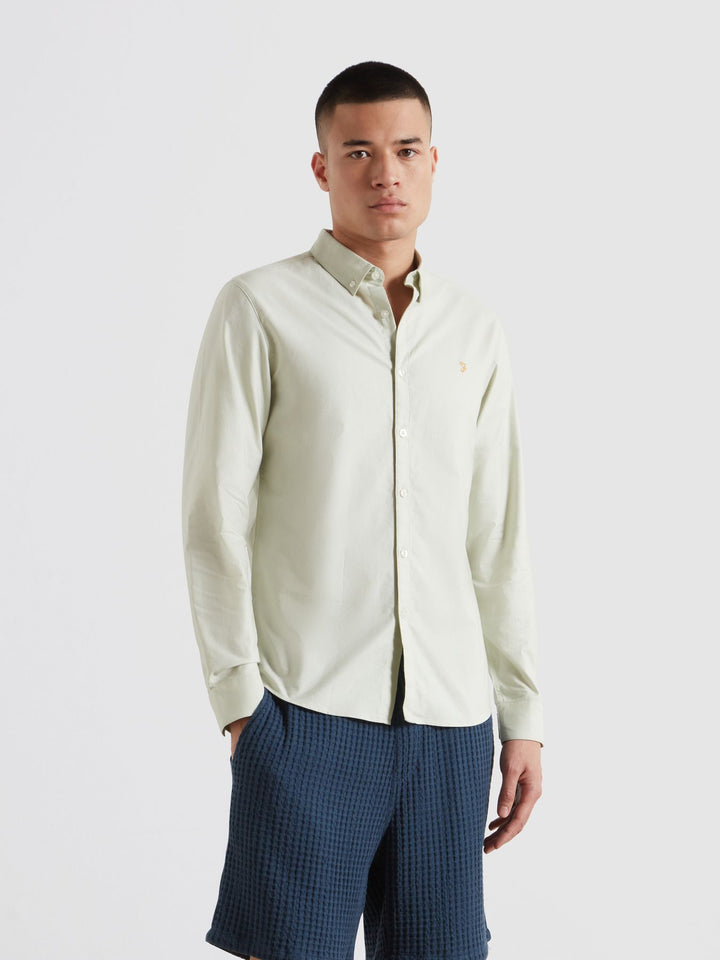 FARAH BREWER LS BD - SOFT GREEN