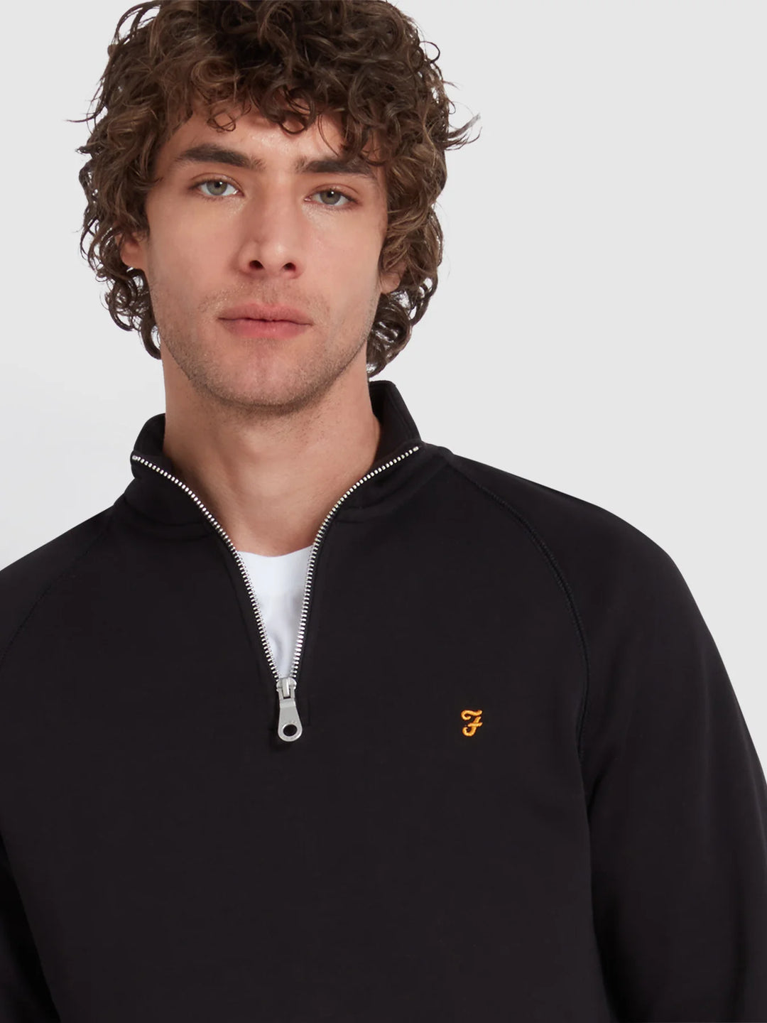 FARAH JIM 1/4 ZIP - BLACK