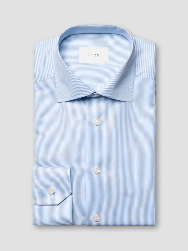ETON SLIM FINE STRIPE SIGNATURE TWILL SHIRT