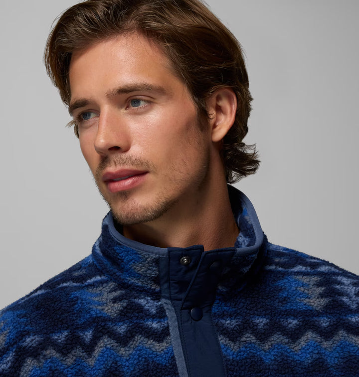COLUMBIA HELVETIA II PRINTED 1/2 SNAP MOUNTAIN BLUE