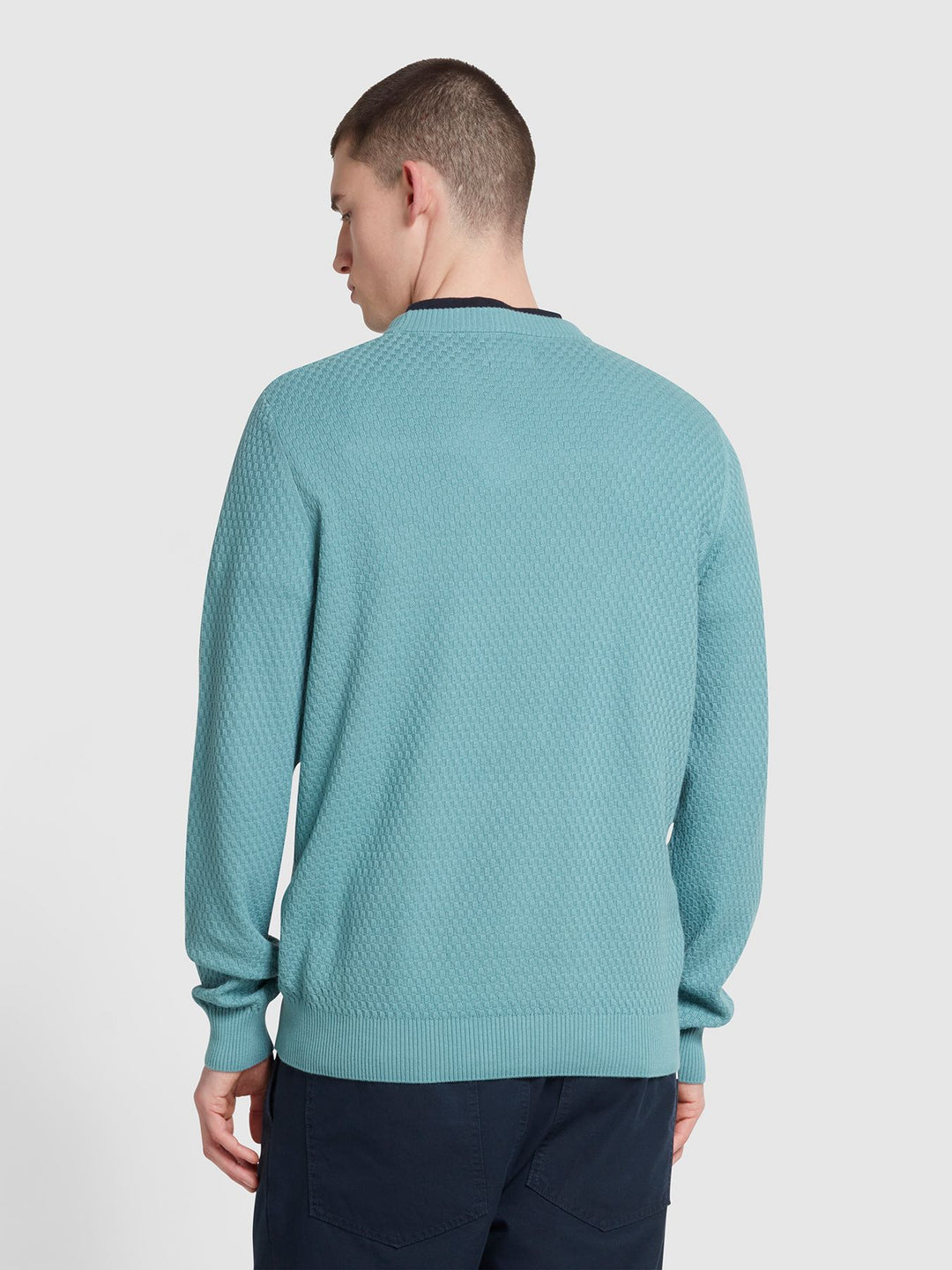 FARAH EDWARDS CREW SWEATER - BLUE