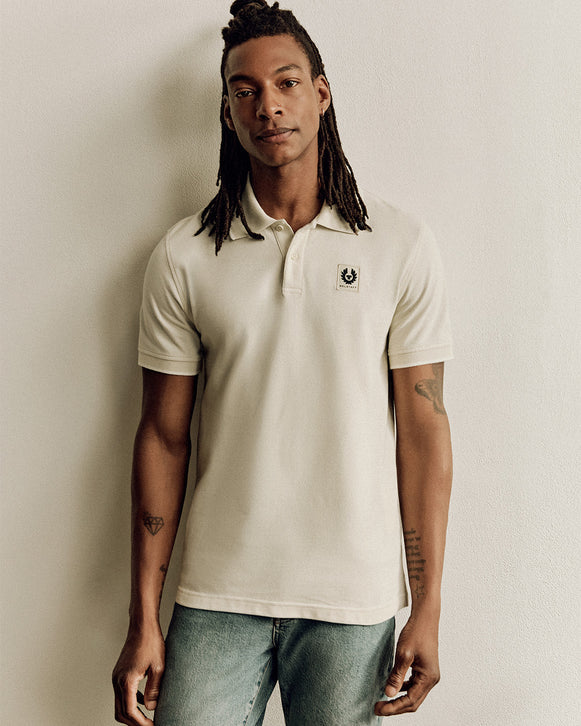 BELSTAFF TIPPED POLO - SILVER BIRCH