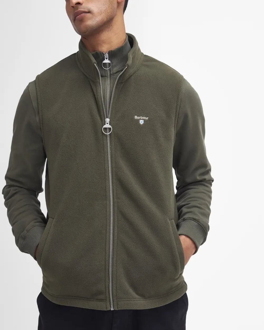 BARBOUR ESSENTIAL FLEECE GILET - MID OLIVE
