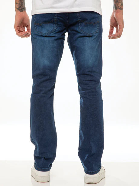 ENZO EM629 STRAIGHT LEG JEAN - MID STONE