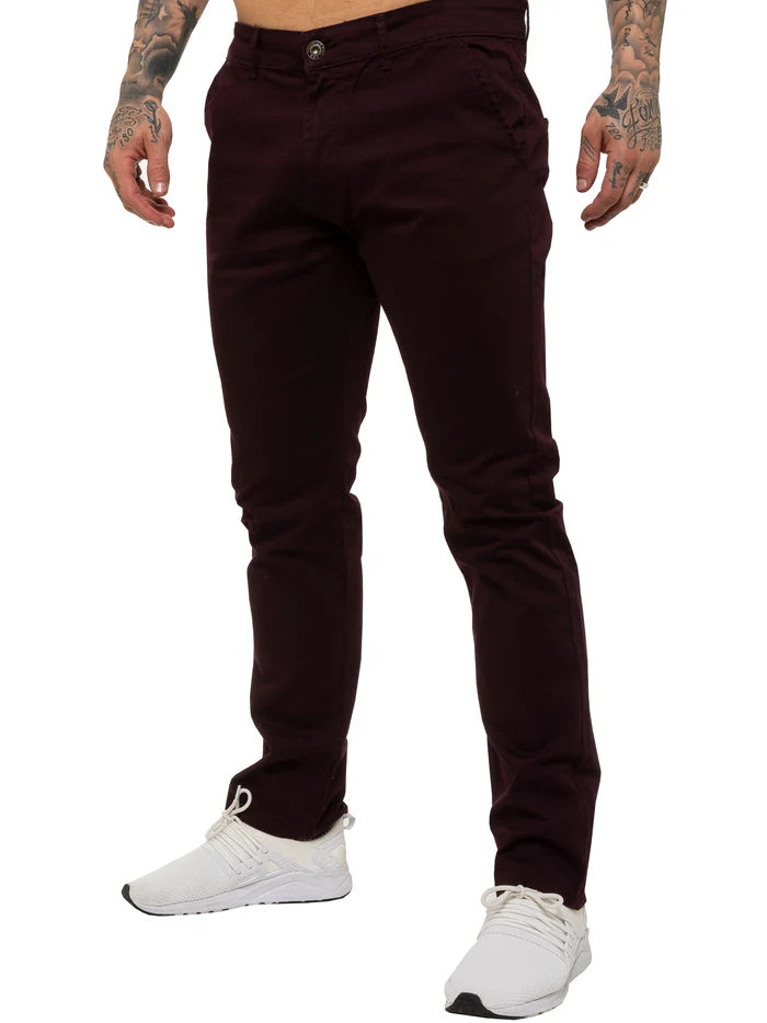 EJ EZ348 CHINO - BURGUNDY