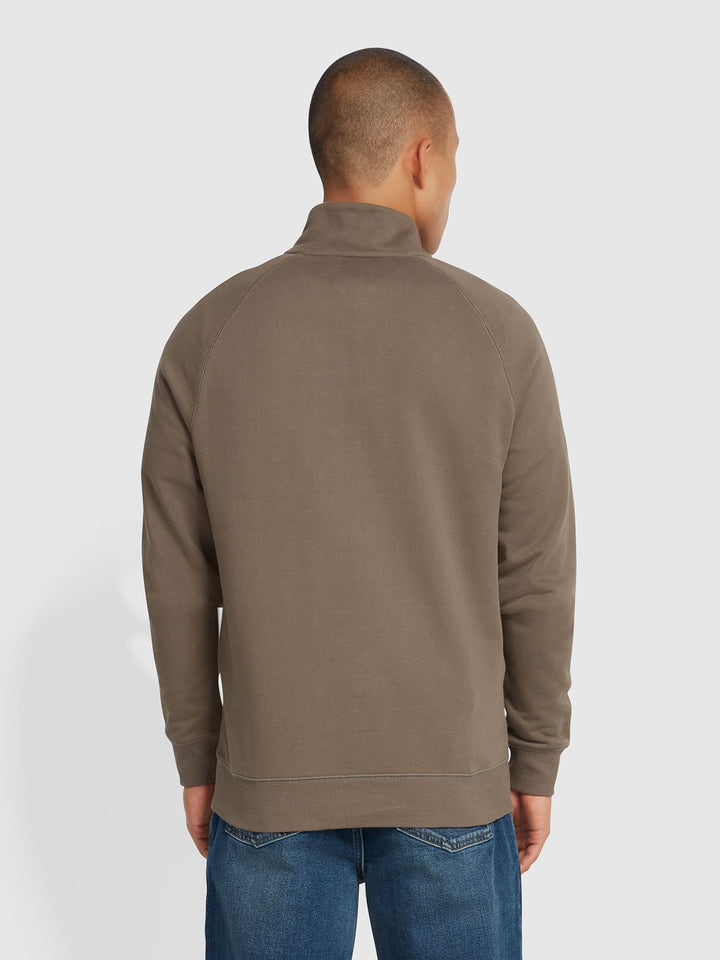 FARAH JIM 1/4 ZIP - MUSHROOM GREY