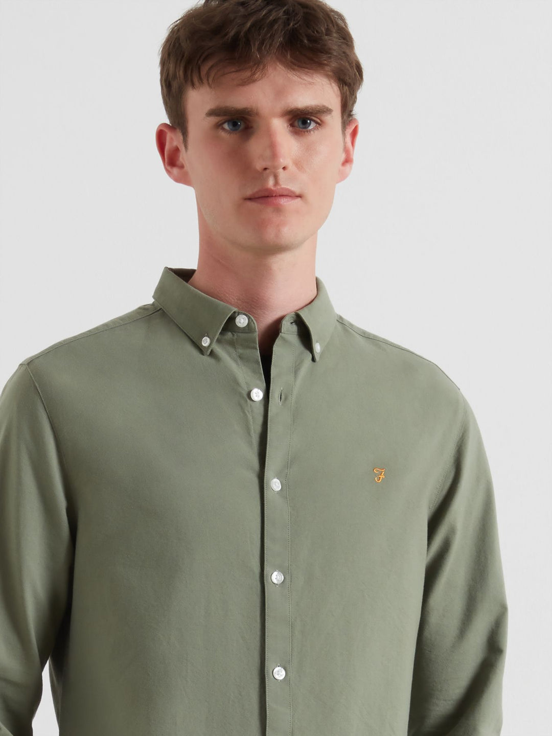 FARAH BREWER LS BD - TARRAGON GREEN