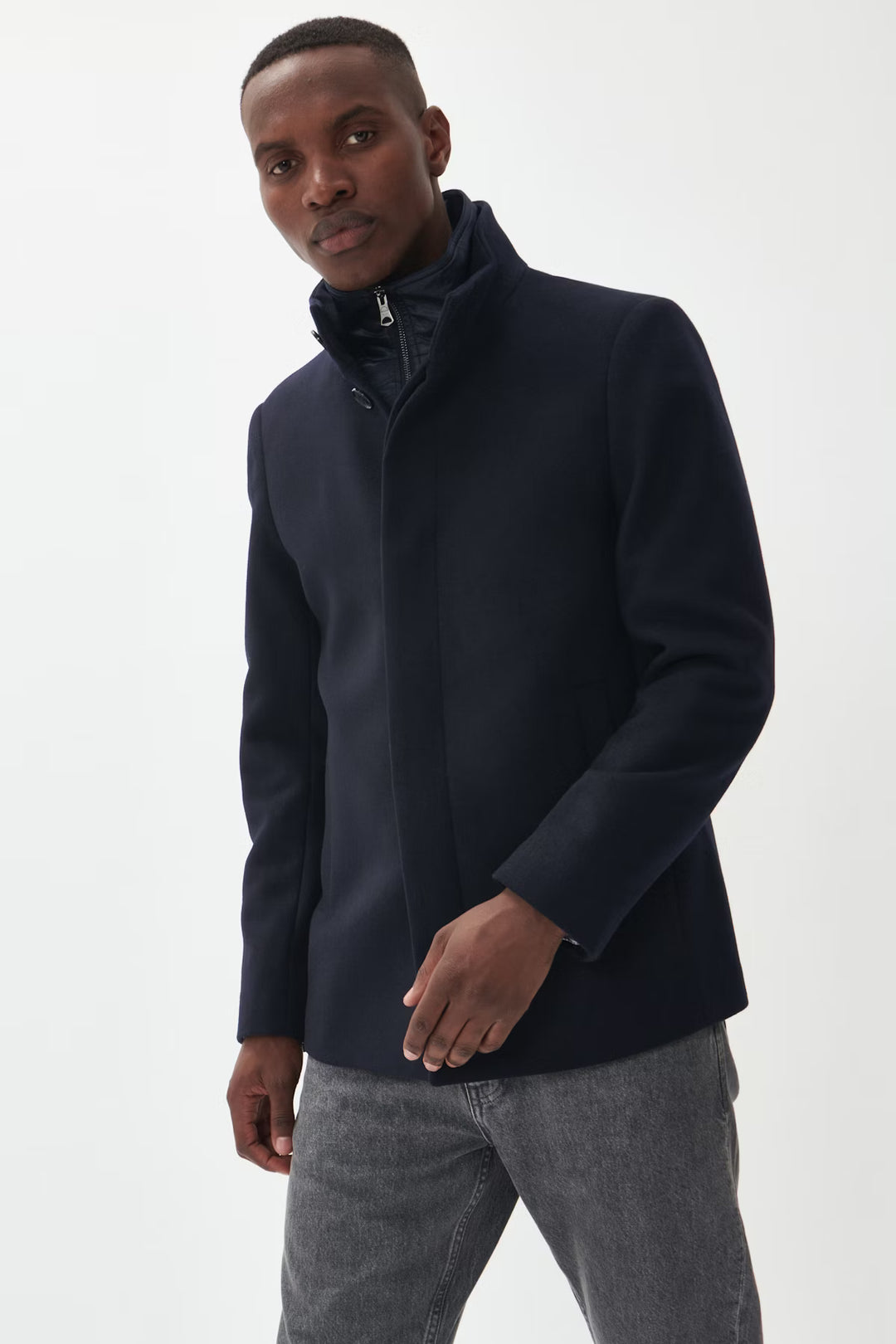 MATINIQUE MAHARVEY SHORT COAT - DARK NAV