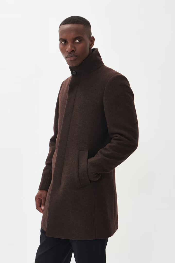 MATINIQUE HARVEY WOOL COAT - ESPRESSO
