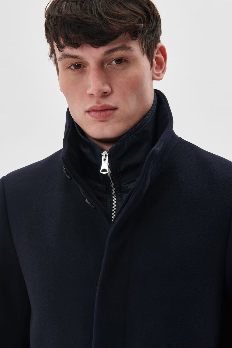 MATINIQUE HARVEY WOOL COAT - DARK NAVY