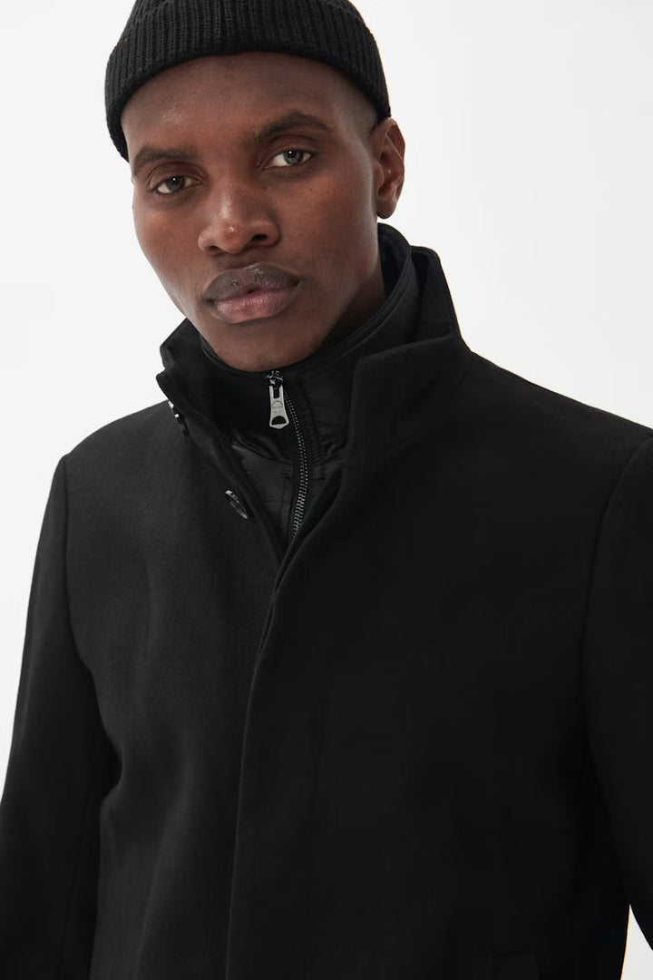 MATINIQUE MAHARVEY SHORT WOOL COAT - BLACK