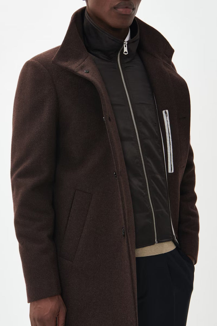 MATINIQUE HARVEY WOOL COAT - ESPRESSO