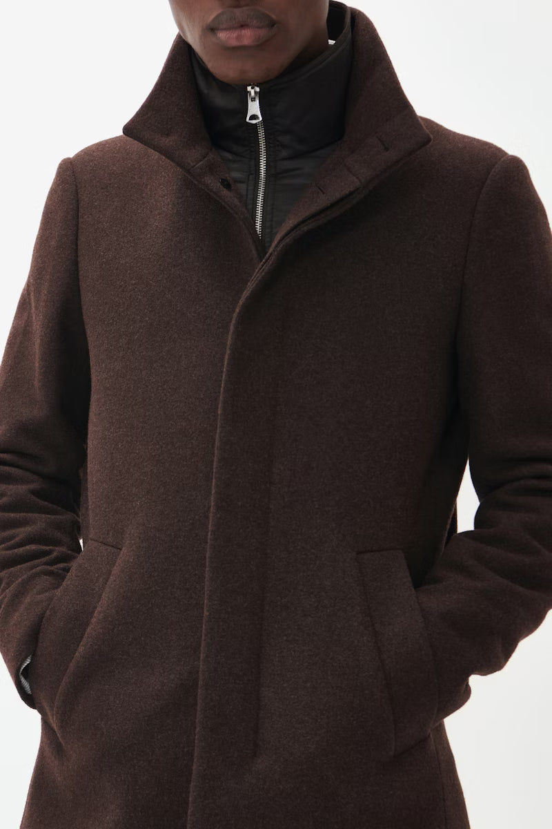 MATINIQUE HARVEY WOOL COAT - ESPRESSO