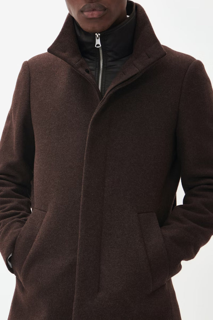 MATINIQUE HARVEY WOOL COAT - ESPRESSO