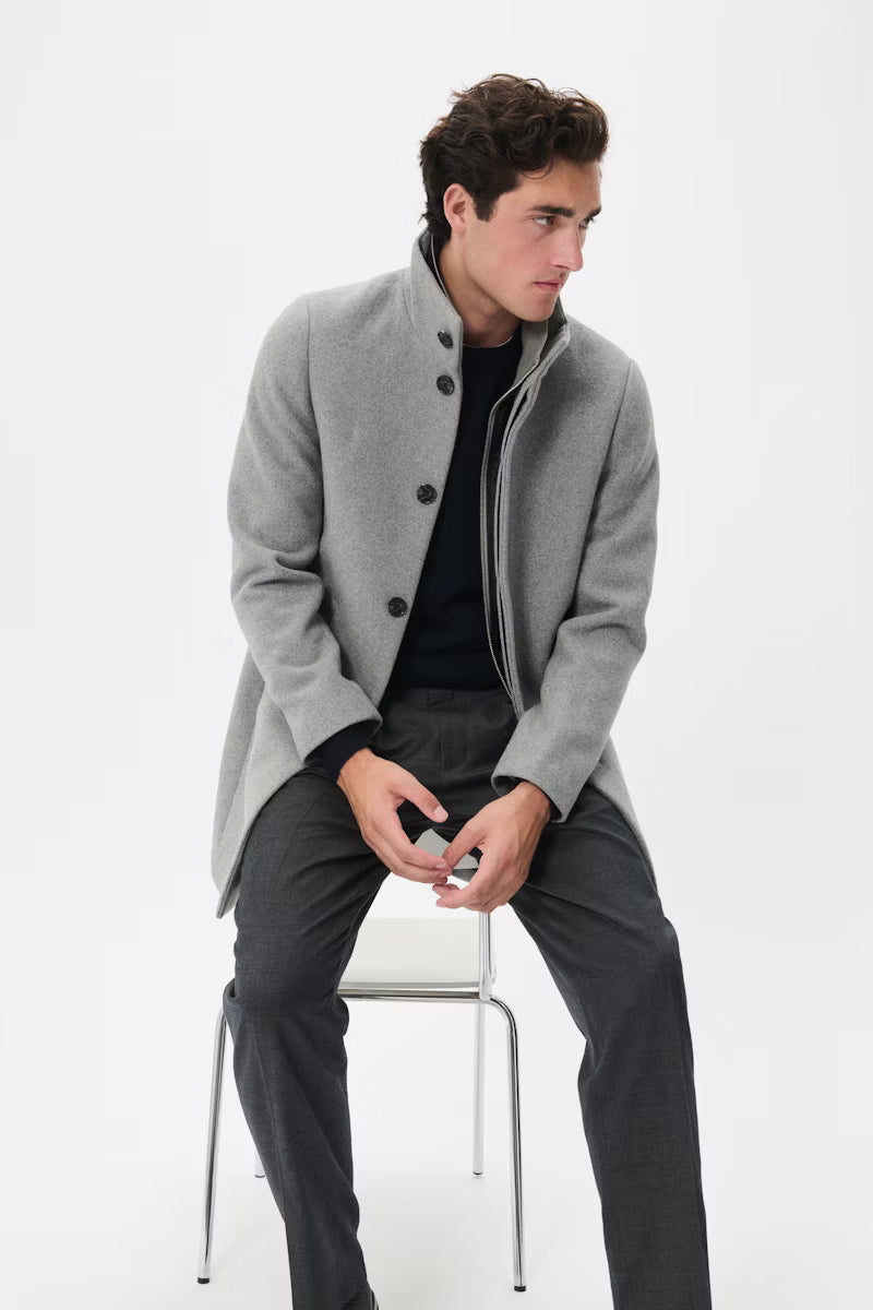 MATINIQUE HARVEY N WOOL COAT - LIGHT GREY