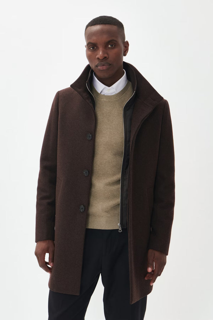 MATINIQUE HARVEY WOOL COAT - ESPRESSO
