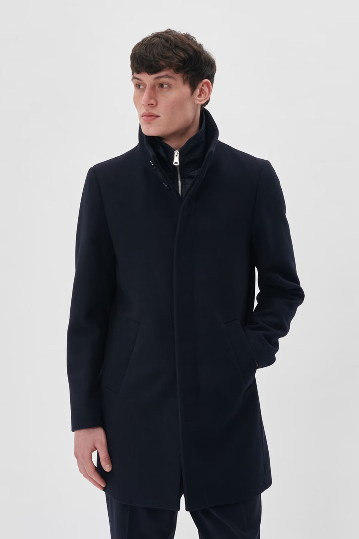 MATINIQUE HARVEY WOOL COAT - DARK NAVY
