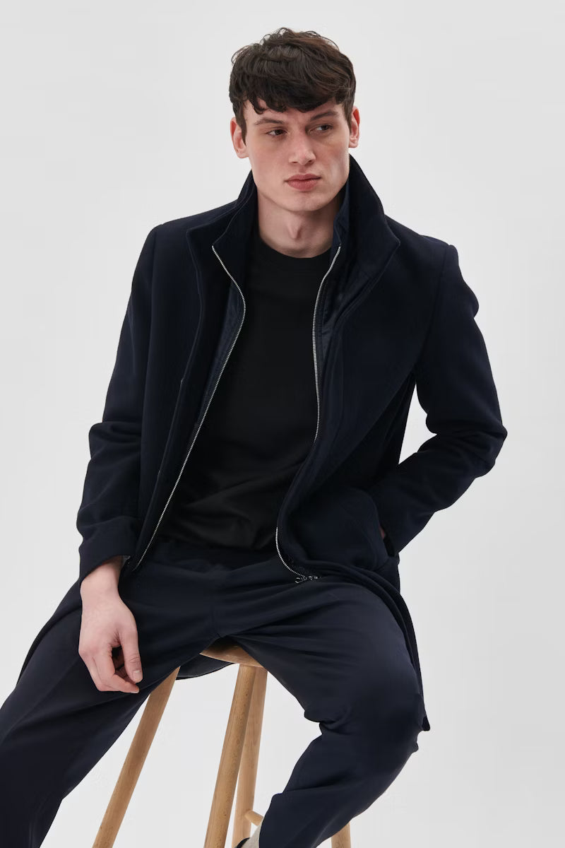 MATINIQUE HARVEY WOOL COAT - DARK NAVY