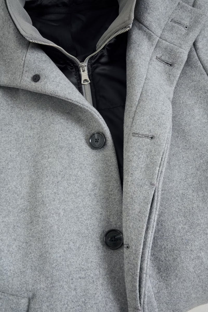 MATINIQUE HARVEY N WOOL COAT - LIGHT GREY
