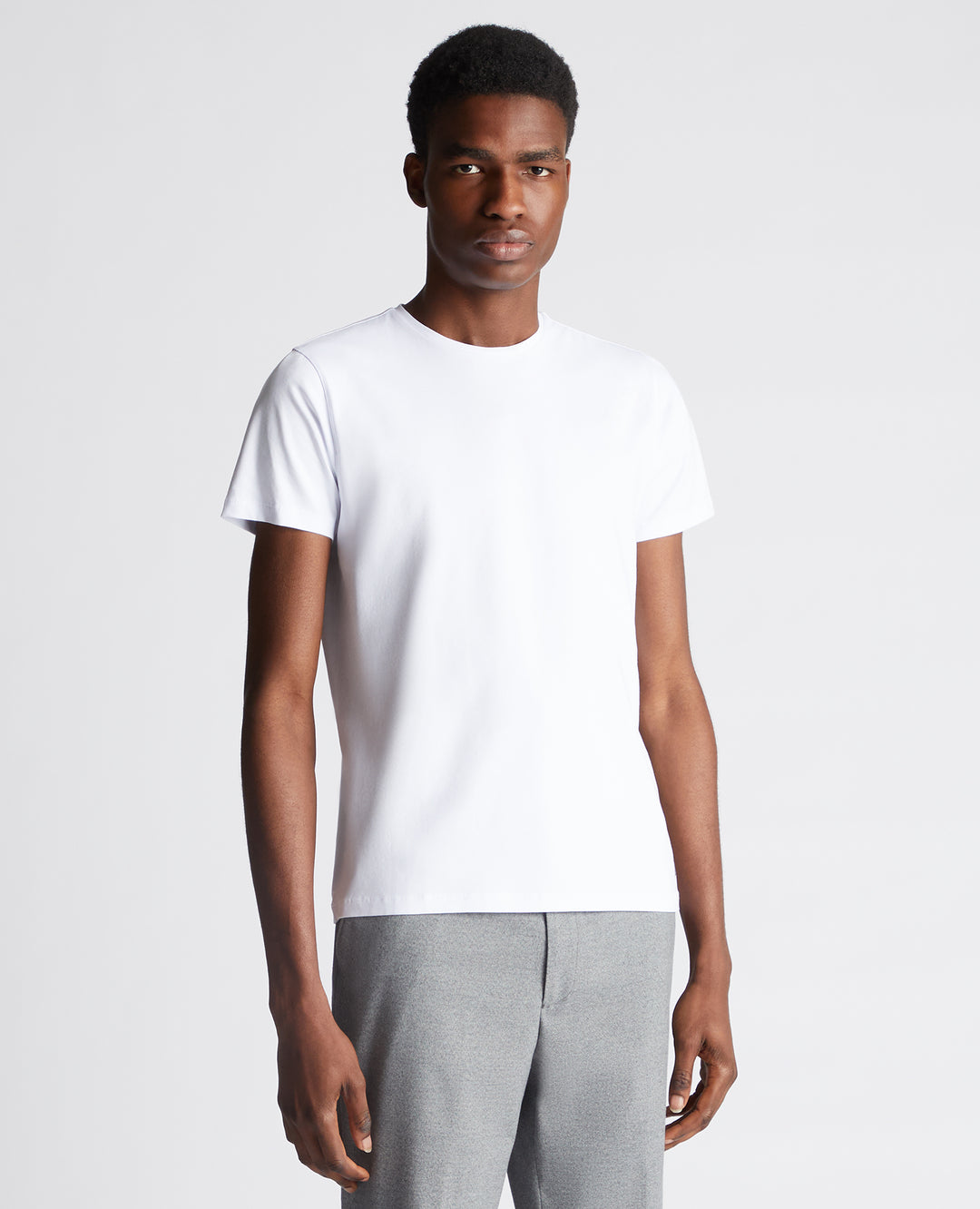 REMUS UOMO 53121A PLAIN TEE - 01 WHITE