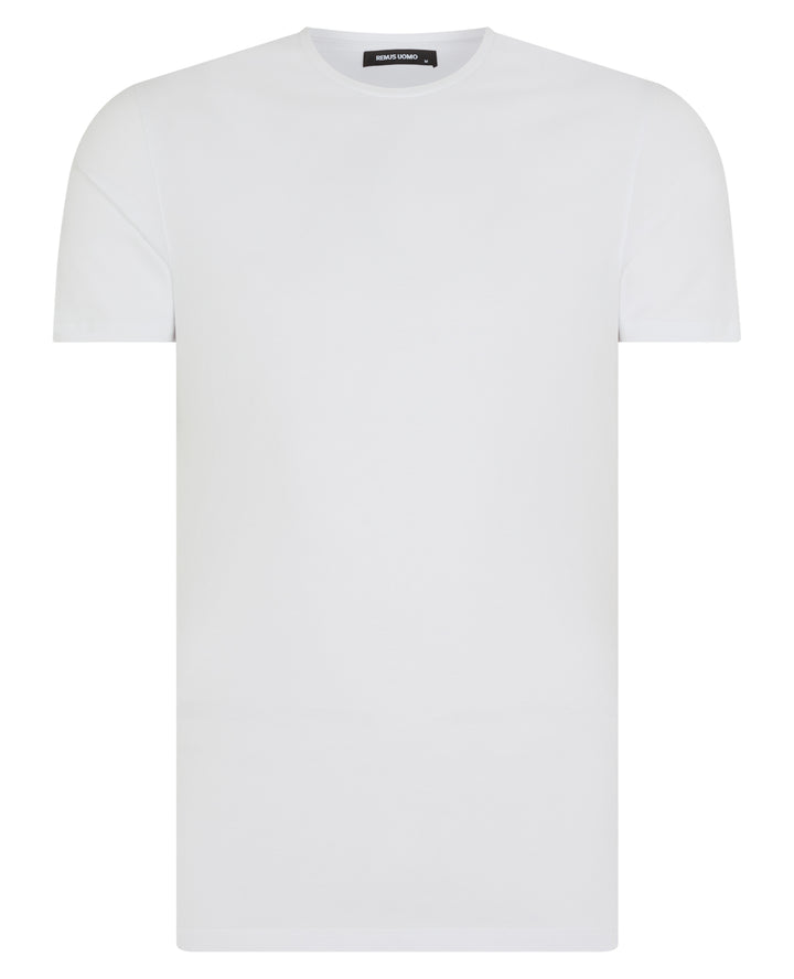 REMUS UOMO 53121A PLAIN TEE - 01 WHITE