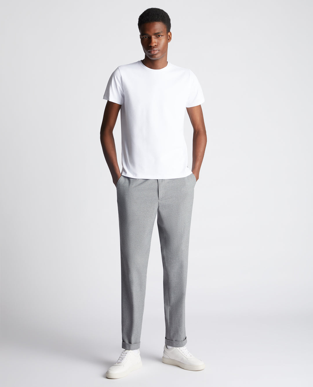 REMUS UOMO 53121A PLAIN TEE - 01 WHITE