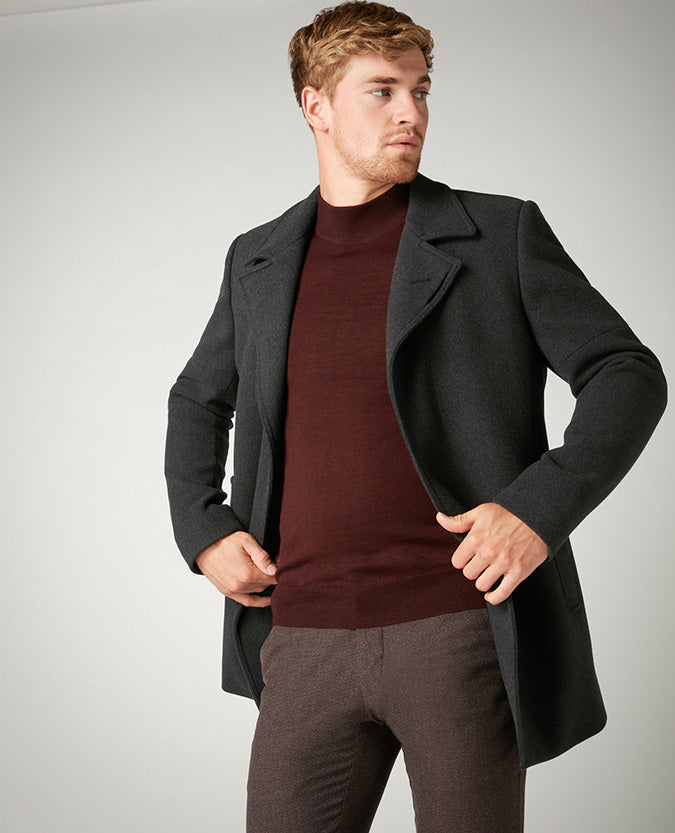 REMUS UOMO LS TURTLE NECK - BURGUNDY