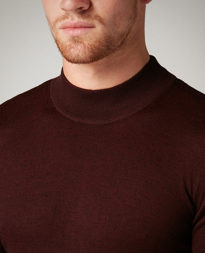 REMUS UOMO LS TURTLE NECK - BURGUNDY