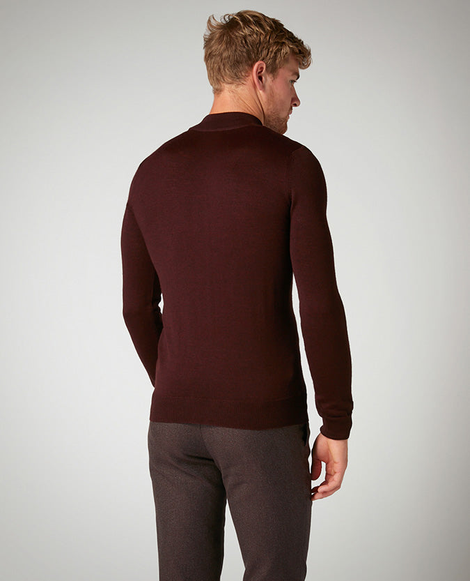 REMUS UOMO LS TURTLE NECK - BURGUNDY