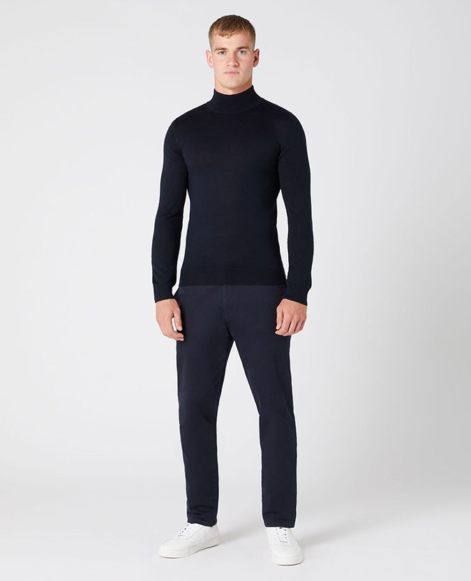 REMUS UOMO LS TURTLE NECK - NAVY